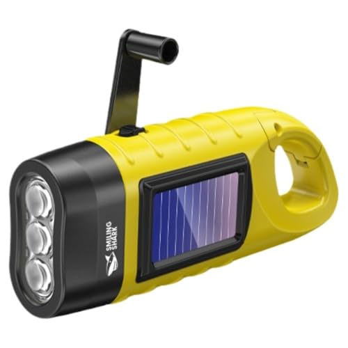 Tragbare Handkurbel Dynamo für Outdoor Camping Bergsteigen Zelt Licht Laterne Taschenlampe Hohe Helligkeit Power Solar LED von Generisch
