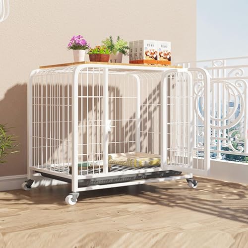 Tragbare Haustierbox mit Rädern, ausbruchsicheres Schloss & herausnehmbares Tablett, einfache Montage für kleine bis mittelgroße Hunde, langlebige verdickte Stahlkonstruktion Tragbare Haustierbox mit Rädern, ausbruchsicheres Schloss & herausnehmbares Tablett, einfache Montage für kleine bis mittelgroße Hunde, langlebige verdickte Stahlkonstruktion von Generisch
