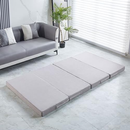 Tragbare Klappmatratze für Reisen und Camping, rutschfest, waschbar, Gästebett, Sofa, Matratze, Doppelgröße, 200 x 120 x 10 cm, graue Boden-Schlafmatte Tragbare Klappmatratze für Reisen und Camping, rutschfest, waschbar, Gästebett, Sofa, Matratze, Doppelgröße, 200 x 120 x 10 cm, graue Boden-Schlafmatte von Generisch