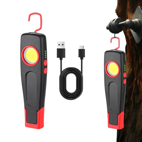 Tragbare LED Arbeitsleuchte, 360 Grad Drehbare Arbeitsleuchten, Magnetische Wiederaufladbare Helle Taschenlampe Für Outdoor Angeln Camping Garage Kfz-Werkstatt von Generisch