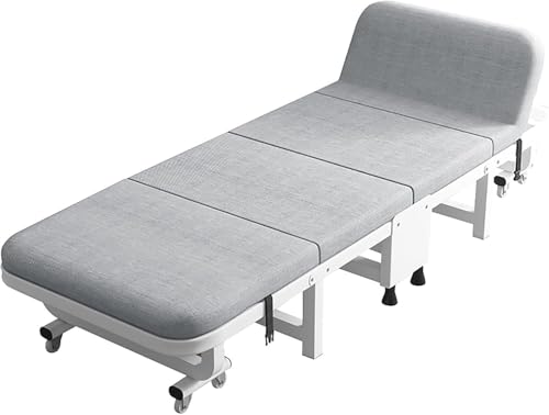 Tragbare Memoryschaum-Matratze mit stabilem Metallrahmen – faltbares Einzelbett mit Rollen-Design für Camping und Gäste Tragbare Memoryschaum-Matratze mit stabilem Metallrahmen – faltbares Einzelbett mit Rollen-Design für Camping und Gäste von Generisch