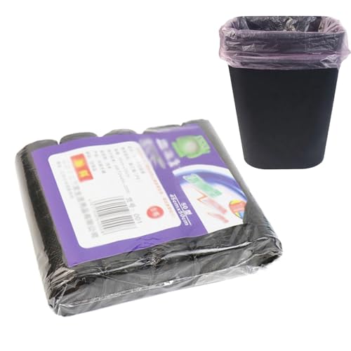 Tragbare PE-Müllsäcke, geruchlos, Innen-Müllbeutel, Müllbeutel, Lebensmittelabfallbeutel für Büro, Badezimmer, Küche, Schwarz, 100 Stück von Generisch