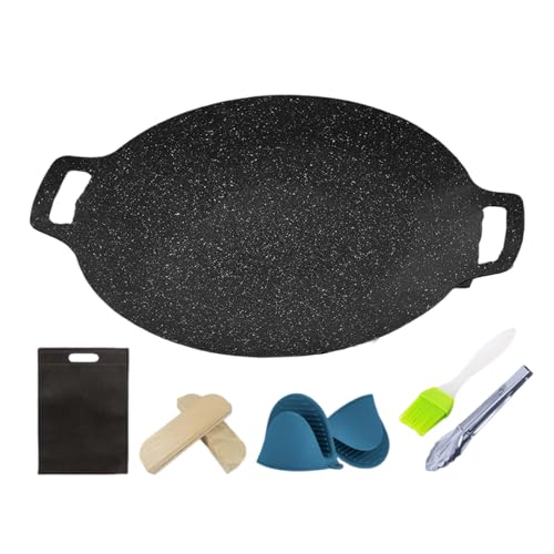 Tragbare Pfanne für Camping und Grillen | Koreanischer Grill Gusseisen | Vielseitige Grillplatte Tragbar Für Garten Picknick Camping Outdoor Grillparty von Generisch