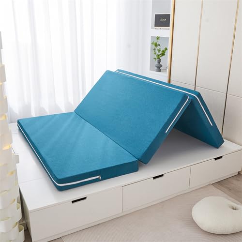 Tragbare TriFold Faltmatratze, doppelseitig, Gästebett, waschbarer Bezug, perfekt für Camping, Auto und Bodenschlafen, 200 x 100 x 5,5 cm, Blau Tragbare TriFold Faltmatratze, doppelseitig, Gästebett, waschbarer Bezug, perfekt für Camping, Auto und Bodenschlafen, 200 x 100 x 5,5 cm, Blau von Generisch