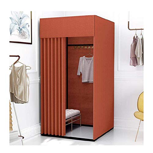 Tragbare Umkleidekabine für Bekleidungsgeschäfte, Ankleidezimmer mit Metallrahmenregal und Sichtschutz, einfach zu montieren, temporärer Ankleidezimmerständer von Generisch