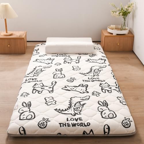 Tragbare faltbare Futon-Matratze für Campingboden und Gäste, 2 Personen, faltbares Bett (grau, 190 x 80 x 4 cm) von Generisch