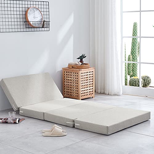 Tragbare faltbare Schaumstoffmatratze für Gäste, 200 cm lang, faltbares Futonbett mit abnehmbarem Bezug, rutschfeste Unterseite Tragbare faltbare Schaumstoffmatratze für Gäste, 200 cm lang, faltbares Futonbett mit abnehmbarem Bezug, rutschfeste Unterseite von Generisch