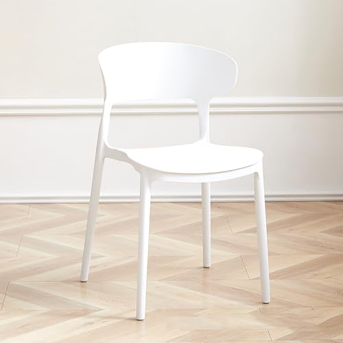 Tragbare stapelbare Kunststoffstühle, leichte Esszimmerhocker mit dicker Rückenlehne, für Veranstaltungen, Büro, Hochzeit und Party; Maße: 41,5 x 48 x 77 cm von Generisch