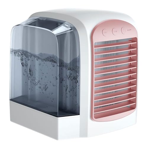 Tragbare wassergekühlte Klimaanlage, Kühlklimaanlagenlüfter mit 3 Geschwindigkeiten und 3 Modi, 380 ml Mini-Klimaanlage for den persönlichen Gebrauch, 3-in-1-Luftbefeuchter(Pink) von Generisch