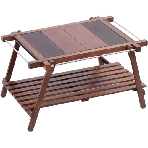 Tragbarer, faltbarer Campingtisch mit Regalen, multifunktionaler Picknicktisch, 30 kg Tragkraft, für Outdoor-Grillen, Wandern und Camping-Aktivitäten Tragbarer, faltbarer Campingtisch mit Regalen, multifunktionaler Picknicktisch, 30 kg Tragkraft, für Outdoor-Grillen, Wandern und Camping-Aktivitäten von Generisch
