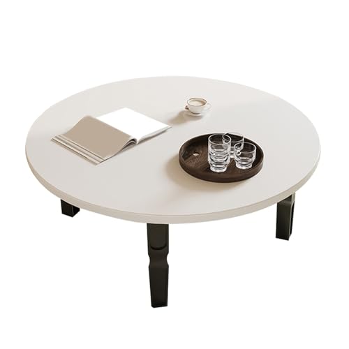 Tragbarer, faltbarer Couchtisch mit einfacher Installation, faltbares Design, stabile Vier-Punkt-Unterstützung und vielseitige Verwendung, Weiß (60 x 60 x 37 cm) von Generisch
