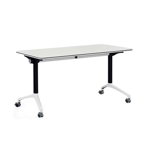 Tragbarer, faltbarer Konferenztisch – rechteckiger mobiler Schreibtisch mit Klappdeckel für Meetings, Seminare und Schulungen – ideal für Media-Center und Klassenzimmer (160 x 60 x 75 cm) von Generisch