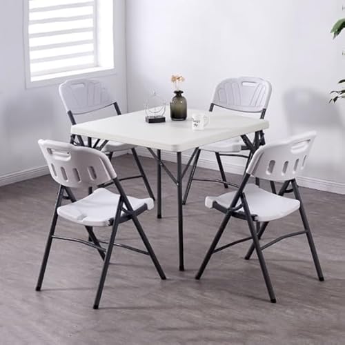 Tragbarer, faltbarer quadratischer Outdoor-Esstisch für Party, kleine Wohnung und Mahjong, einfaches Kunststoff-Design in blauer Farbe Tragbarer, faltbarer quadratischer Outdoor-Esstisch für Party, kleine Wohnung und Mahjong, einfaches Kunststoff-Design in blauer Farbe von Generisch