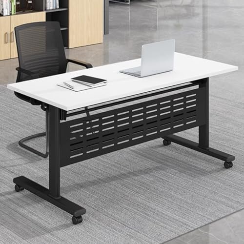 Tragbarer, klappbarer Konferenztisch auf Rollen, Büroschreibtisch mit Edelstahlbeinen, unterstützt 104 kg, ideal für Meetings und Veranstaltungen, 140 x 61 x 76 cm, Schwarz Tragbarer, klappbarer Konferenztisch auf Rollen, Büroschreibtisch mit Edelstahlbeinen, unterstützt 104 kg, ideal für Meetings und Veranstaltungen, 140 x 61 x 76 cm, Schwarz von Generisch