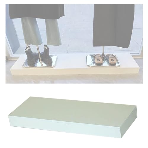 Tragbarer, quadratischer Präsentationsständer für Schaufensterpuppe, 200 kg Kapazität, keine Montage erforderlich, ideal für Zuhause und Bekleidungsgeschäft, Vitrine, Weiß, 150 x 60 x 10 cm von Generisch