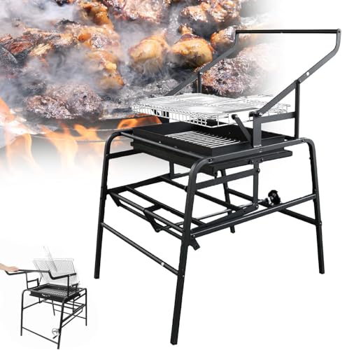 Tragbarer 360° drehbarer Holzkohlegrill, Edelstahl Outdoor BBQ Herd für Camping, Picknick, Strandpartys und Garten Kochen von Generisch