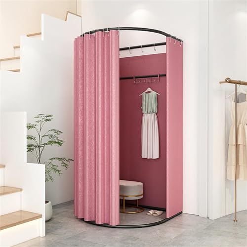 Tragbarer Ankleidezimmerrahmen mit Vorhang, einfach zu montierende Umkleidekabine für Bekleidungsgeschäfte, Boutiquen und Büros, temporäre Privatsphäre Tragbarer Ankleidezimmerrahmen mit Vorhang, einfach zu montierende Umkleidekabine für Bekleidungsgeschäfte, Boutiquen und Büros, temporäre Privatsphäre von Generisch