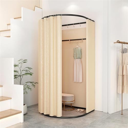 Tragbarer Ankleidezimmerrahmen mit Vorhang, einfache Montage, temporäre Privatsphäre, Lösung für Bekleidungsgeschäfte und Büros Tragbarer Ankleidezimmerrahmen mit Vorhang, einfache Montage, temporäre Privatsphäre, Lösung für Bekleidungsgeschäfte und Büros von Generisch