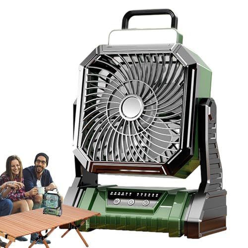 Tragbarer Camping Ventilator,Kompakter Persönlicher Camping Ventilator | Einstellbar mit Lampe 5400mAh Luftgebläse für Zelt Reise Garage Terrasse Schreibtisch bei heißem von Generisch
