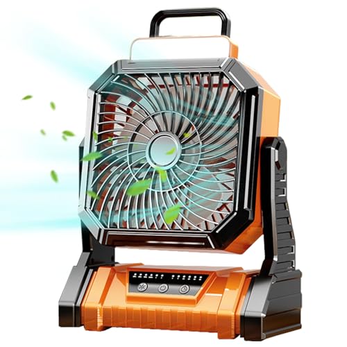 Tragbarer Camping Ventilator | Outdoor Wiederaufladbarer Kühlventilator mit 4 Stufen - Mit Laterne 5400mAh 4 Modi Einstellbarer Luftgebläse Für Garage Schlafzimmer Reise Zelt Sport Heißes Wetter Tragbarer Camping Ventilator | Outdoor Wiederaufladbarer Kühlventilator mit 4 Stufen - Mit Laterne 5400mAh 4 Modi Einstellbarer Luftgebläse Für Garage Schlafzimmer Reise Zelt Sport Heißes Wetter von Generisch