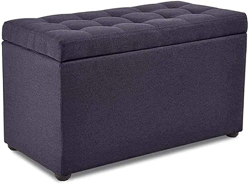Tragbarer Holzhocker mit Stauraum, Fußstütze für Wohnzimmer, Schlafzimmer, kleiner Raum, Pouf, Fußhocker in Dunkelgrau von Generisch