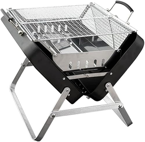 Tragbarer Holzkohlegrill, Faltbarer Outdoor-Grill für Reisen und Camping, kompakter Grill für Terrasse von Generisch