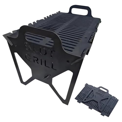 Tragbarer Holzkohlegrill,Grill mit Trog für Camping und | Robuster Halter für Bratrost und Räucherzubehör für Terrasse, Outdoor, Reisen, Garten, Balkon, Wohnung von Generisch