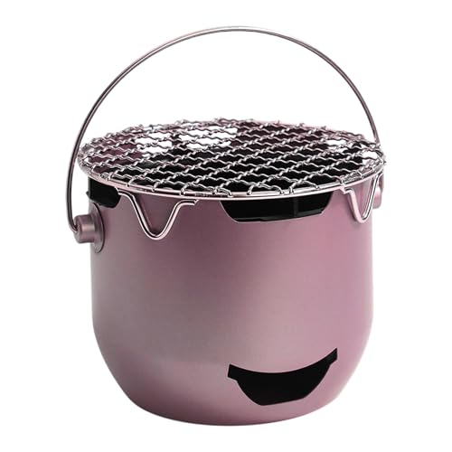 Tragbarer Holzkohlegrill,Tragbarer Grill Mit Rost Und Griff | Stahl Grillzubehör Für Camping Garten Reisen Kochen von Generisch