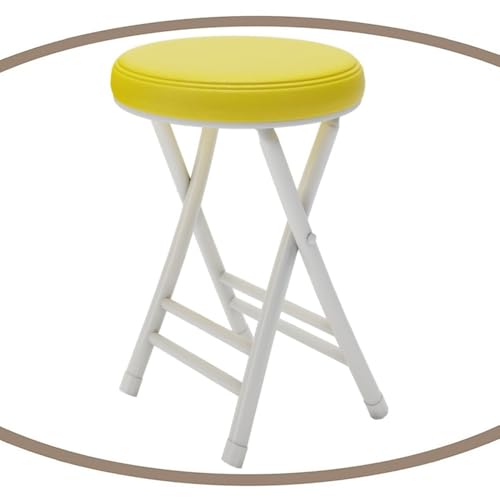 Tragbarer Klapphocker, rund, gepolstert, zusammenklappbar, Barhocker, leicht, 45,7 cm Höhe, für Esszimmer, Schlafzimmer, Badezimmer, bequeme und vielseitige Sitzlösung von Generisch