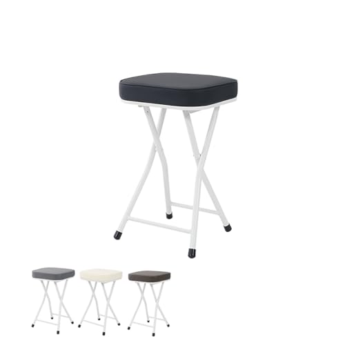 Tragbarer Klapphocker Gepolstert Bar Hocker 50cm, Sitzhocker Klappbar Barstühle für Küche Garten Bistro Camping, Maximale Belastung: 150 Kg(Black) von Generisch