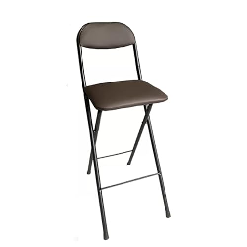 Tragbarer Klapphocker mit gepolstertem Sitz, kompaktes höhenverstellbares Design für Büro, Schreibtisch, Gitarre, 2er-Set, braun, 65 cm, leicht und vielseitig von Generisch