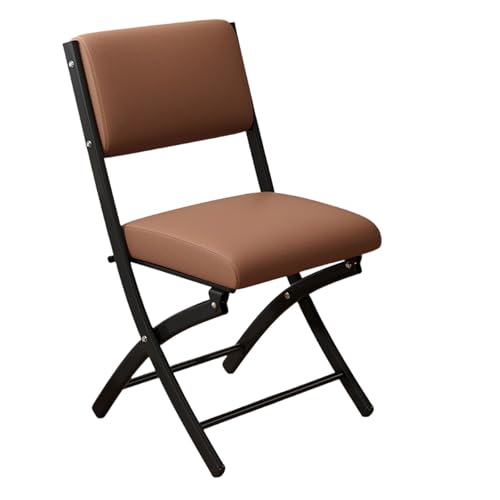 Tragbarer Klappstuhl aus Metall mit PU-Kissen, stapelbares Design für einfache Lagerung, ideal für Restaurants, Wohnzimmer, Hinterhöfe und Camping (Hellblau & Schwarz) von Generisch