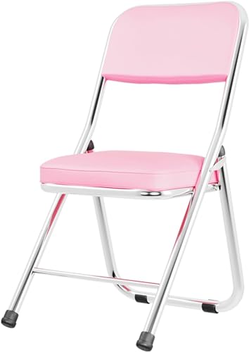 Tragbarer Klappstuhl mit Rückenlehne, kompaktes Design, PU-Leder, gepolsterter Sitz, Metallrahmen, ergonomischer Komfort für Büro, Konferenzraum, Küche, Esszimmer, Wohnzimmer von Generisch