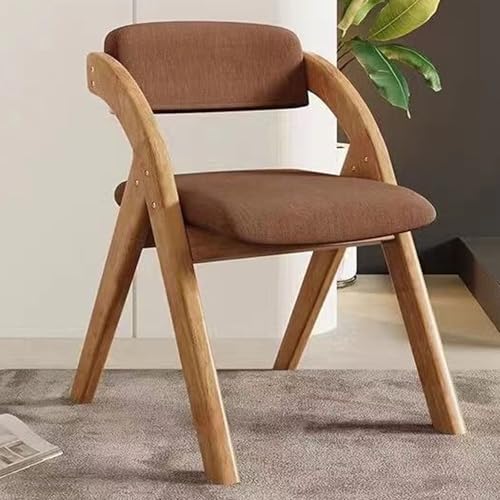 Tragbarer Klappstuhl mit gepolstertem Leinensitz, nicht montierbares Design, perfekt für Zuhause, Büro, Esszimmer, Picknick und Party, stilvoller Holzrahmen von Generisch