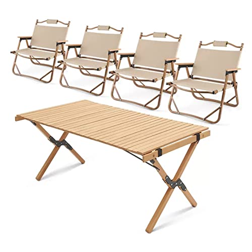 Tragbarer Klapptisch Campingtisch Set Outdoor Bistrotisch mit Stühlen Picknick Terrasse Klapptisch und Stuhl Set für Camping und Picknick von Generisch