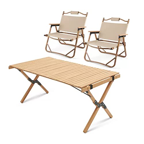Tragbarer Klapptisch Campingtisch Set Outdoor Bistrotisch mit Stühlen Picknick Terrasse Klapptisch und Stuhl Set für Camping und Picknick von Generisch