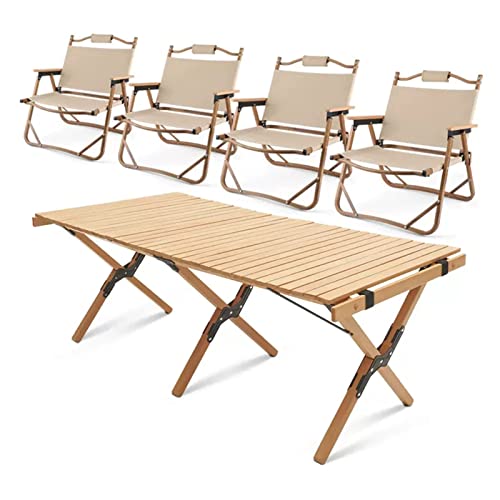Tragbarer Klapptisch Campingtisch Set Outdoor Bistrotisch mit Stühlen Picknick Terrasse Klapptisch und Stuhl Set für Camping und Picknick von Generisch