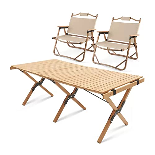 Tragbarer Klapptisch und Stühle, leicht und langlebig, ideal für Camping, Picknick, Terrasse, Hof und Garten von Generisch