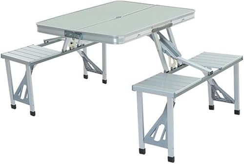 Tragbarer Klapptisch und Stühle, leichte Aluminiumlegierung, für Outdoor, Camping, Picknick Tragbarer Klapptisch und Stühle, leichte Aluminiumlegierung, für Outdoor, Camping, Picknick von Generisch