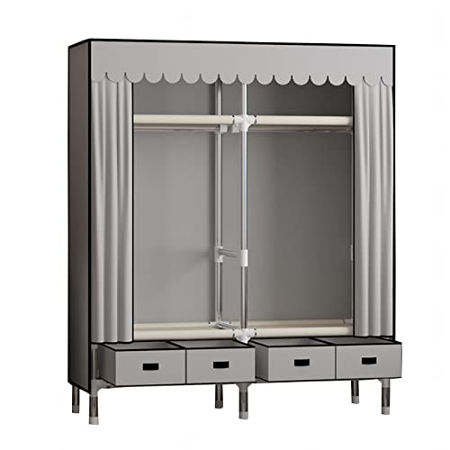 Tragbarer Kleiderschrank aus Segeltuch, Stoffschrank mit Kleiderstange, Regale, Kleiderschrank-Aufbewahrungs-Organizer, Stoff-Kleiderschrank für Schlafzimmer Tragbarer Kleiderschrank aus Segeltuch, Stoffschrank mit Kleiderstange, Regale, Kleiderschrank-Aufbewahrungs-Organizer, Stoff-Kleiderschrank für Schlafzimmer von Generisch