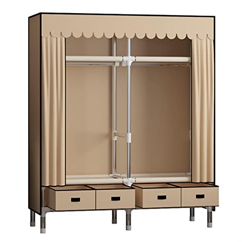 Tragbarer Kleiderschrank aus Segeltuch, Stoffschrank mit Kleiderstange, Regale, Kleiderschrank-Aufbewahrungs-Organizer, Stoff-Kleiderschrank für Schlafzimmer Tragbarer Kleiderschrank aus Segeltuch, Stoffschrank mit Kleiderstange, Regale, Kleiderschrank-Aufbewahrungs-Organizer, Stoff-Kleiderschrank für Schlafzimmer von Generisch