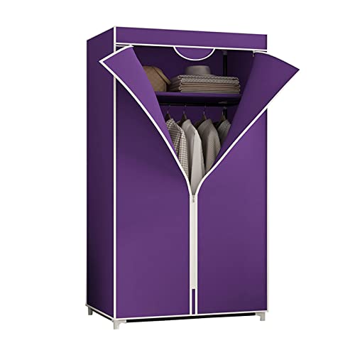 Tragbarer Kleiderschrank aus Segeltuch mit Regalen und Kleiderstange, lila Kleideraufbewahrung, Stoffbezug, faltbare Schranklösung – 155 x 70 x 45 cm Tragbarer Kleiderschrank aus Segeltuch mit Regalen und Kleiderstange, lila Kleideraufbewahrung, Stoffbezug, faltbare Schranklösung – 155 x 70 x 45 cm von Generisch