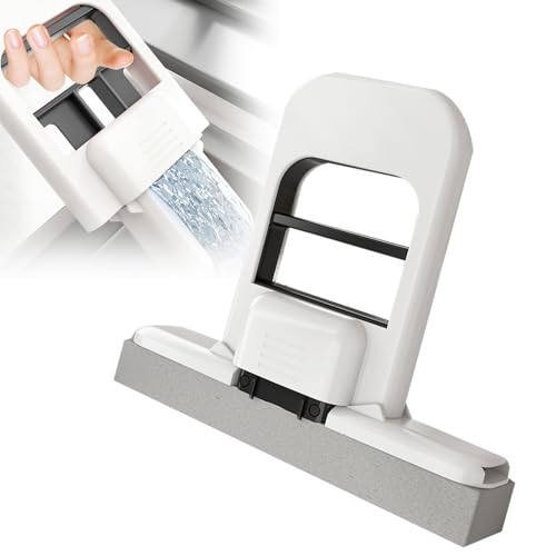 Tragbarer Mini Desktop Mop, Mini Faltbarer Tischmopp, Selbstauswringender Schwammwischer Wischmopp, Saugfähig Nass- und Trocken Kleine Baumwollmops für Küchen/Badezimmer Arbeitsplatten, Glas(Grau) von Generisch