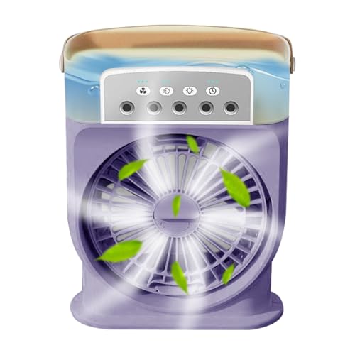 Tragbarer Nebelventilator – Kühlnebelventilator | 3 Windgeschwindigkeiten 600 ml Wassertank Luftkühler | 26 x 21 cm persönliche Zerstäuber zur Kühlung für Sommer, Meditation, Yoga, Camping, Picknick von Generisch