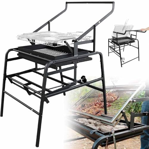 Tragbarer Outdoor-Holzkohlegrill mit 360° drehbarem Gitter, faltbares Design für Camping, Picknicks und Strandgrillen von Generisch