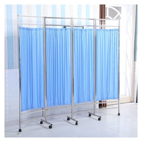 Tragbarer Sichtschutz for Krankenhäuser, 6 Fuß Hoher Freistehender Raumteiler Mit Rädern, Faltbare Und Doppelte Nylonplatten for Kliniksalons(Blue) von Generisch