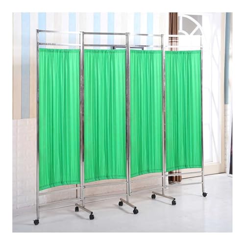 Tragbarer Sichtschutz for Krankenhäuser, 6 Fuß Hoher Freistehender Raumteiler Mit Rädern, Faltbare Und Doppelte Nylonplatten for Kliniksalons(Green) von Generisch