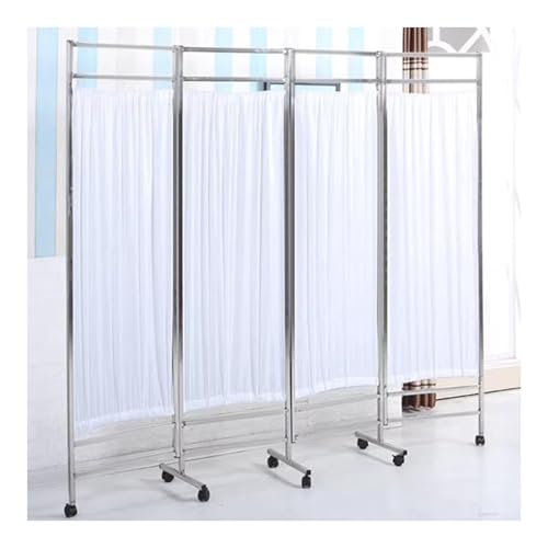 Tragbarer Sichtschutz for Krankenhäuser, 6 Fuß Hoher Freistehender Raumteiler Mit Rädern, Faltbare Und Doppelte Nylonplatten for Kliniksalons(White) von Generisch