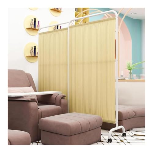 Tragbarer Sichtschutz for Krankenhäuser, Faltbarer Raumteiler Mit Rädern, 1,8 M Hohe Türtrennwand, Leicht Zu Reinigen, for Schlafzimmer In Kliniken(Yellow,5 Panel) von Generisch