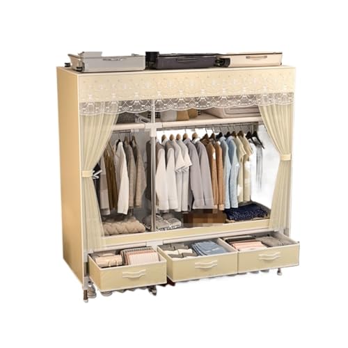 Tragbarer Stoff-Kleiderschrank, modern, freistehend, abnehmbar, Kleideraufbewahrung, stilvoller Kleiderständer, einfache Montage (165 x 45 x 165 cm) von Generisch